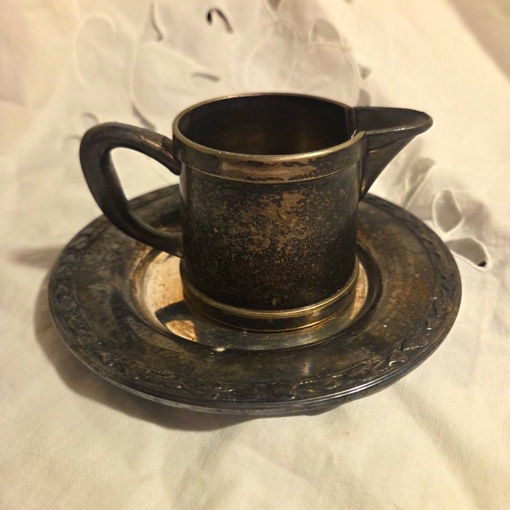 Benedict Mfg. Co. Silverplate Creamer/Pitcher with Underplate Saucer